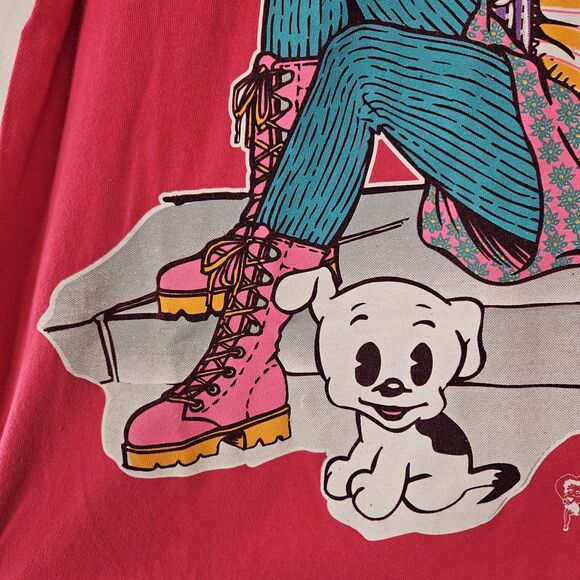 1994 Vintage Betty Boop  King Features Pink Womens Shirt Single Stitch Medium - Picture 4 of 6